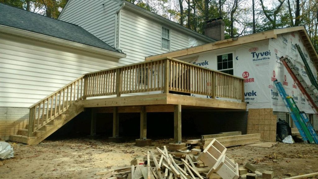 Wood deck and railing